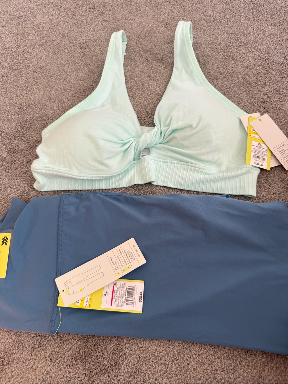 all in motion Mint Knot-tFront Wireless Bra & Everyday Soft Crossover Leggings